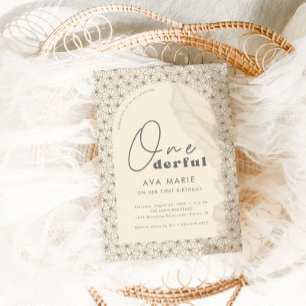 Invitación Maravilloso Chicas de Retro Daisy primer Fiesta de