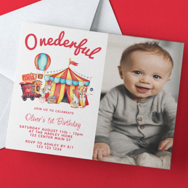 Invitación Maravilloso Circo 1er cumpleaños Foto (Subido por el creador)