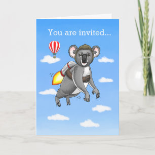 Invitación Maravilloso Cohete Koala Bear