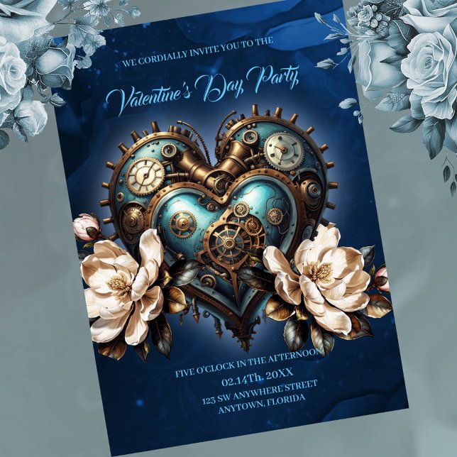 Invitación Maravilloso corazón de steampunk (Steampunk heart)