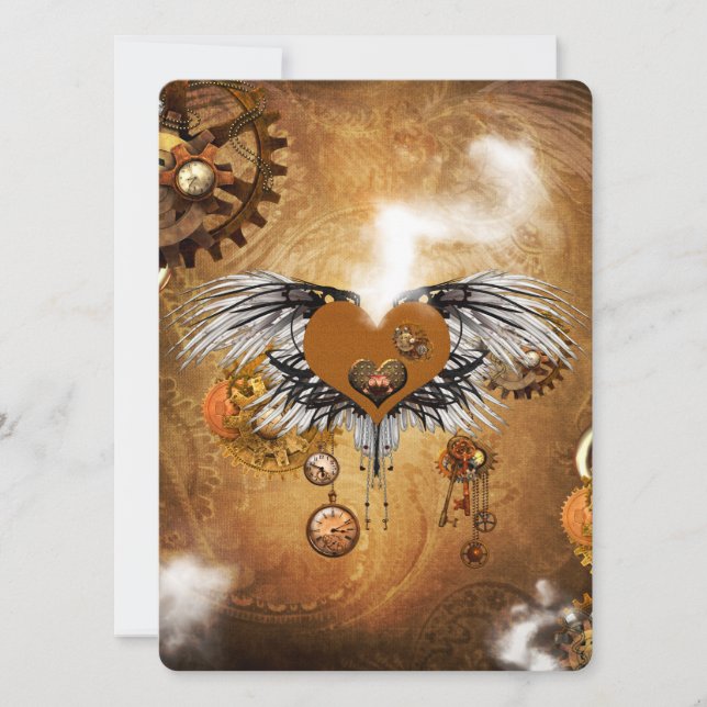 Invitación Maravilloso corazón de vapor (Anverso)