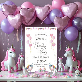 Invitación Maravilloso cumpleaños Unicornio acuarela