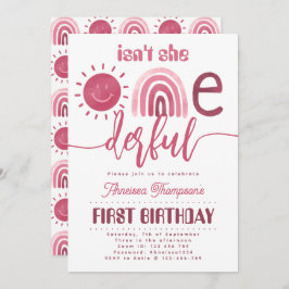 Invitación Maravilloso Día Virtual del Arcoiris Rosa Sunshine