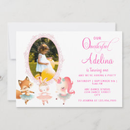 Invitación Maravilloso Fiesta de cumpleaños de Ballerina Anim