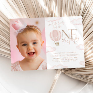 Invitación Maravilloso globo aerostático 1er cumpleaños Foto