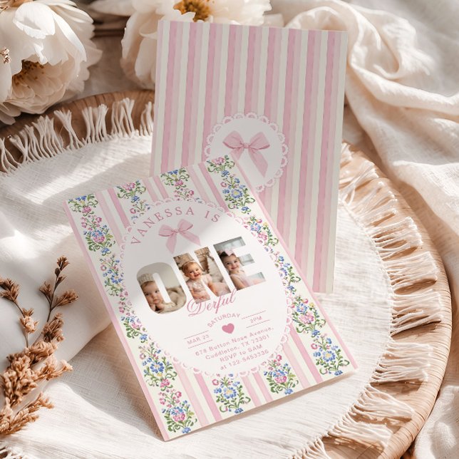 Invitación Maravilloso Love Shack 1er cumpleaños Photo collag (Subido por el creador)