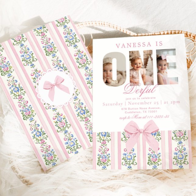 Invitación Maravilloso Love Shack 1er cumpleaños Photo collag (Subido por el creador)