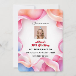 Invitación Maravilloso marco acuarela Cumpleaños personalizad