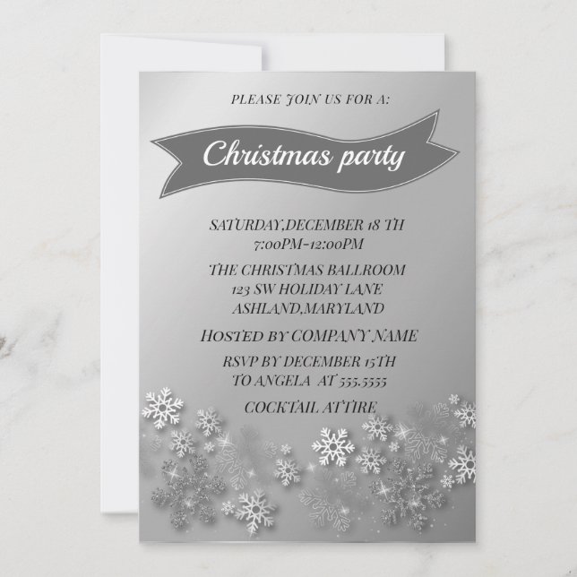 Invitación Maravilloso, Navidades de Guay Silver Sparkly (Anverso)