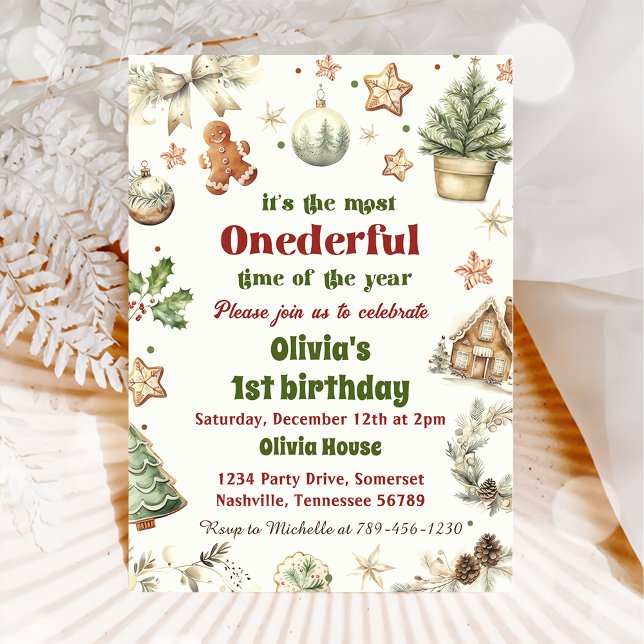 Invitación Maravilloso Navidades de las cookies de cumpleaños (Subido por el creador)