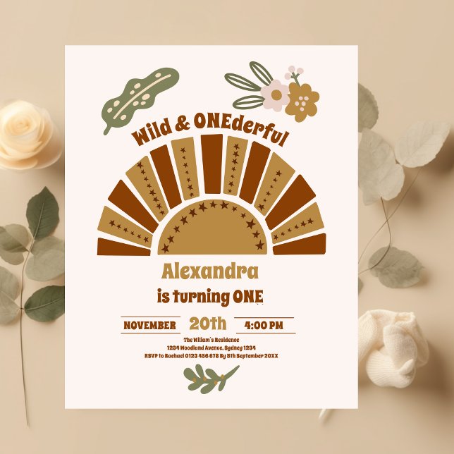 Invitación Maravilloso y salvaje primer cumpleaños (Subido por el creador)