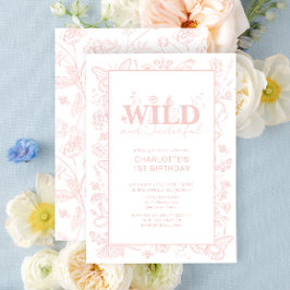 Invitación Maravilloso y salvaje Rubor Pink Floral Primer cum