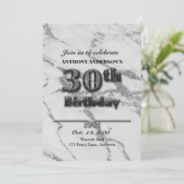 Invitación Marble 30.º Fiesta de cumpleaños