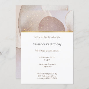 INVITACIÓN MARBLE ABSTRACT BUBBLE NEUTRAL CUMPLEAÑOS