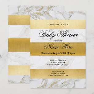 Invitación Marble Baby Shower Invitar a la banda Fiesta de or
