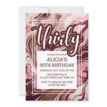 Marble Fluid Gold Burgundy Rosa 30 cumpleaños