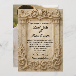 Invitación Marble Monarch Photo Wedding Invitation