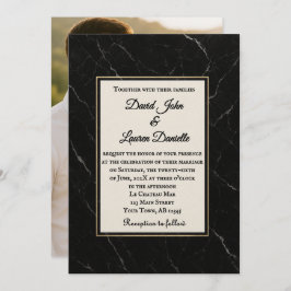 Invitación Marble Onyx Photo Wedding Invitation