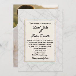 Invitación Marble Whisper Photo Wedding Invitation