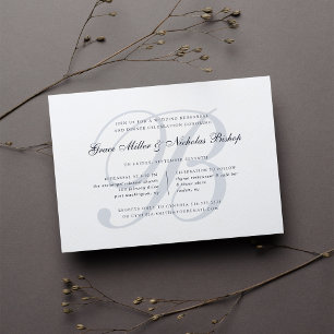 Invitación Marca de agua Cena elegante de monograma