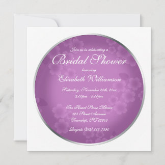 Invitación Marca de agua floral Amethyst Bridal Shower