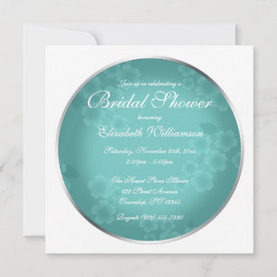 Invitación Marca de agua floral Ducha de novia turquesa