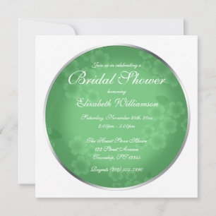 Invitación Marca de agua floral Jade Green Bridal Shower