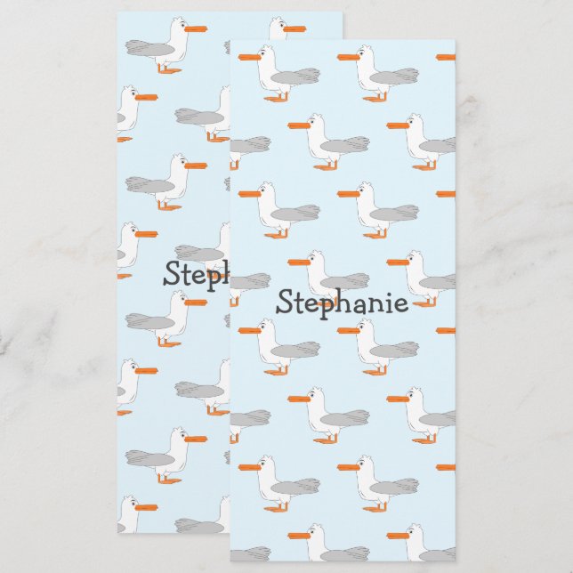 Invitación Marcador personalizado de diseño de gaviota (Anverso / Reverso)