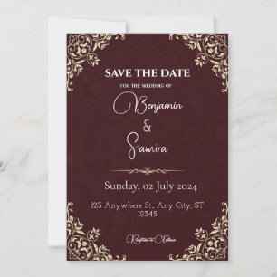 Invitación Marcar su calendario para nuestro boda   Guardar l