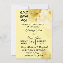 Invitación Marcas de esquí | Boda Botánico Amarillo Romántico