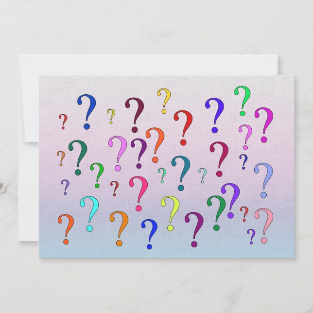 Invitación Marcas de preguntas sobre el arco iris (Anverso)