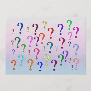 Invitación Marcas de preguntas sobre el arco iris