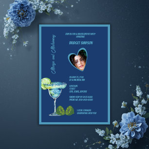 Invitación marchas de foto de Bachelorette azul y Fiesta matr
