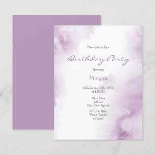 Invitación Marco abstracto de color de agua de plumas
