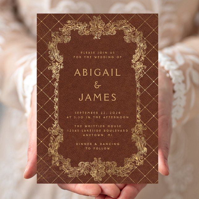 Invitación Marco Antiguo Dorado Oxidado Boda (Subido por el creador)