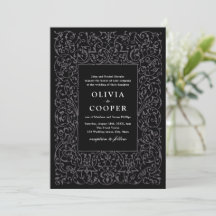 Marco Antiguo Negro Ornate Clásico Boda 