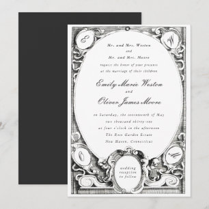 Invitación Marco Antiguo Opulento Clásico Boda Formal