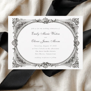 Invitación Marco Antiguo Opulento Clásico Boda Formal