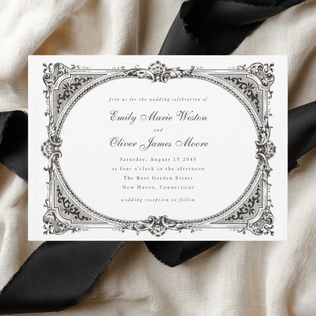 Invitación Marco Antiguo Opulento Clásico Boda Formal (Subido por el creador)