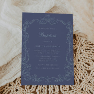 Invitación Marco Antiguo Victoriano Elegante Bautizo