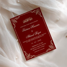 Marco Antiguo Vintage Rojo Burdeos Boda Musulmana