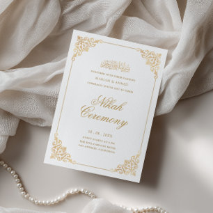 Invitación Marco Barroco Elegante Ceremonia de Nikah en Letra
