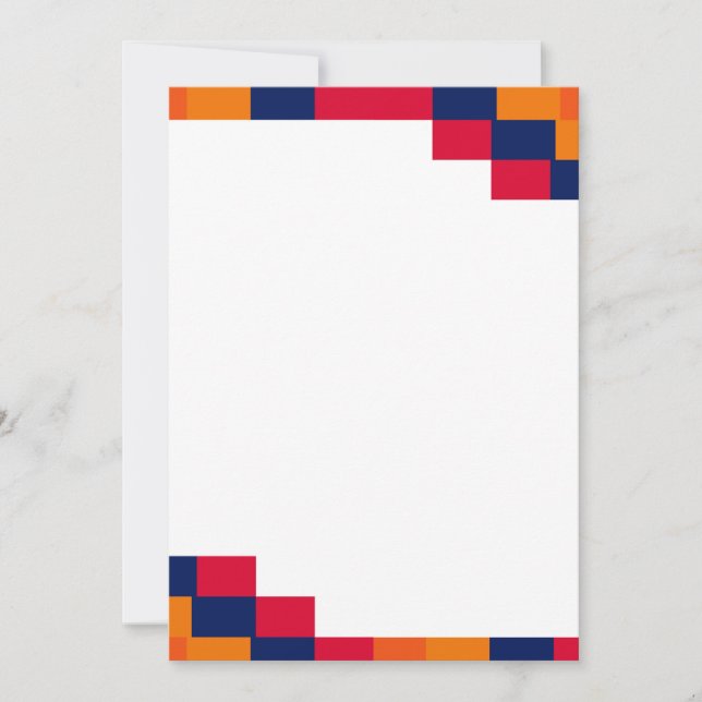 Invitación Marco blanco con bordes decorados (Anverso)