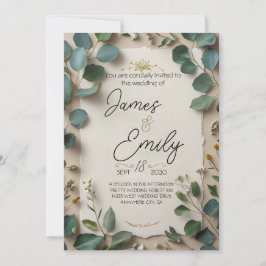 Invitación Marco botánico Eucalyptus