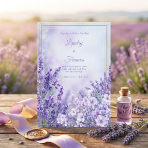 Invitación Marco Botánico Romántico de Periwinkle Brumoso par