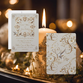 Invitación Marco cuadrado de la colección White Hummingbird