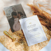 Marco de Arco Dorado y elegante tipografía Boda de