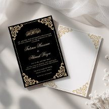 Marco de barra dorada opulento barroco Boda musulm