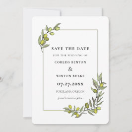 Invitación Marco de bifurcaciones de olivo Guardar la invitac