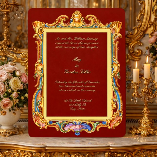 Invitación Marco de boda barroco rococó rocalla Luis XV (Subido por el creador)
